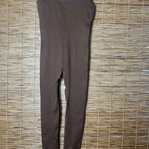 Jumpsuits Sleeveless Backless Bodycon Tummy Control Workout Romper size : SMALL Brown