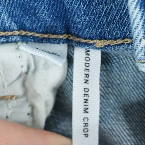 Loft Outlet Jeans Womens 12 Blue Modern Denim Crop Stretch Distressed Preppy
