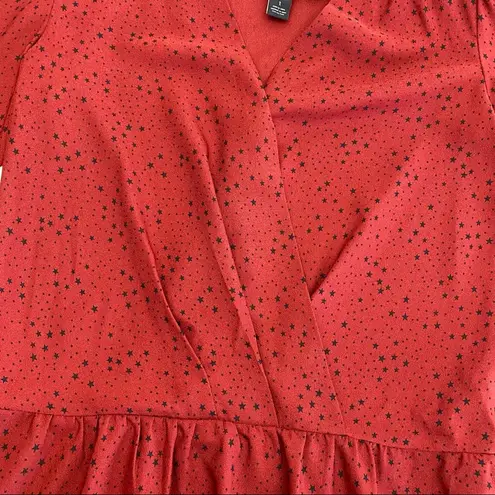 Scotch & Soda Maison Scotch Chapeau Star Print Mini Dress: Red