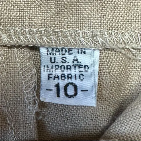 Vintage Women’s Tan 100% Tissue Linen Pants. Size 10. New Condition. Made in USA