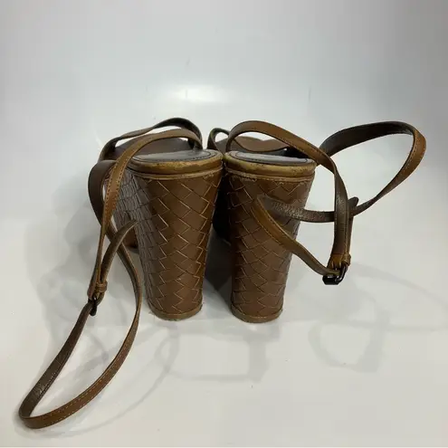 Bottega Veneta Intrecciato weave platform leather sandals made in Italy sz 39.5