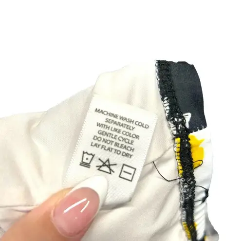 Year of Ours Daisy Floral Print Ruffle Strap Sports Bra Black Size XS