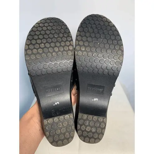 Dockers Women's Slip On Clogs Laser Cut Low Heels Leather Stud Black Size 6.5 M