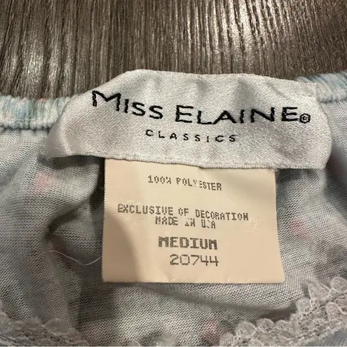Miss Elaine Nightgown Women’s M Blue Floral Short Sleeve Sleepwear Cottagecore Size M