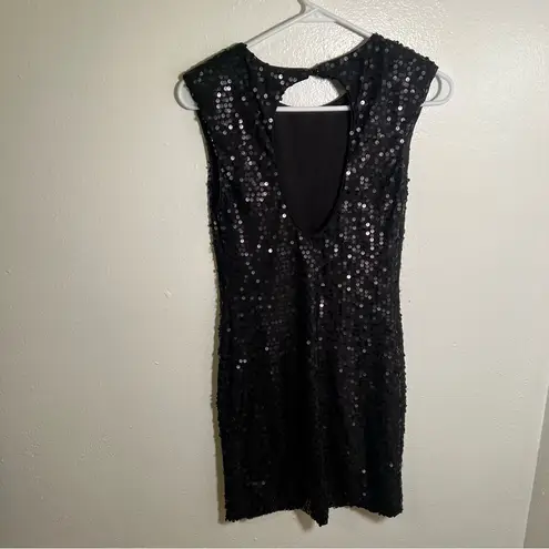 Love Reign Sleeveless Dress Black Sequins S