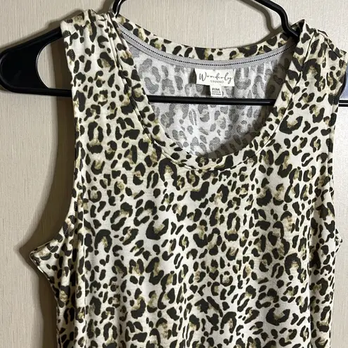 Wonderly  NWT Leopard Print Sleeveless Dress PM medium - Image 3