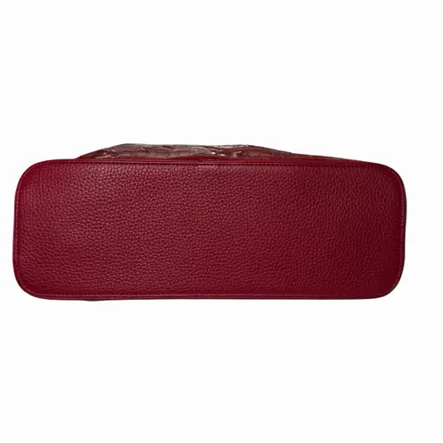 Brighton NWT  Cher Red Patent Croc Leather Shoulder Bag Heart Charm Cherrycore - Image 4