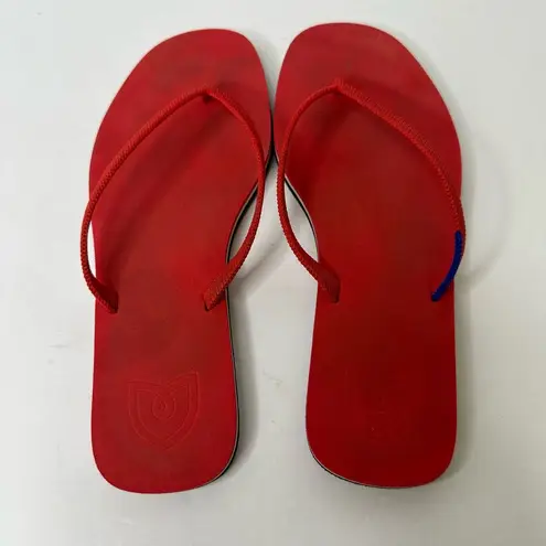 Rothy's Womens size 6 Red The Flip Flop Firecracker Slip On Sandals Flat Thong