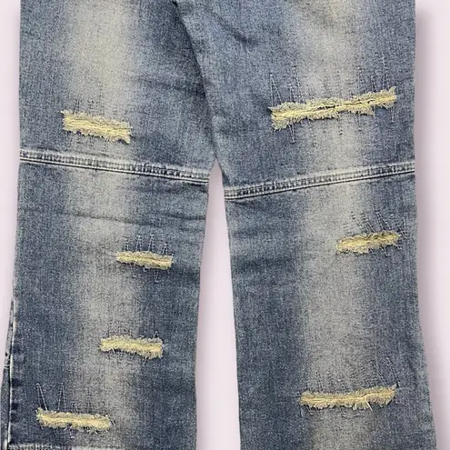MONNARI Vintage Y2K 2000’s Faded Distressed Mid Rise Wide Leg Jeans Blue Size 10