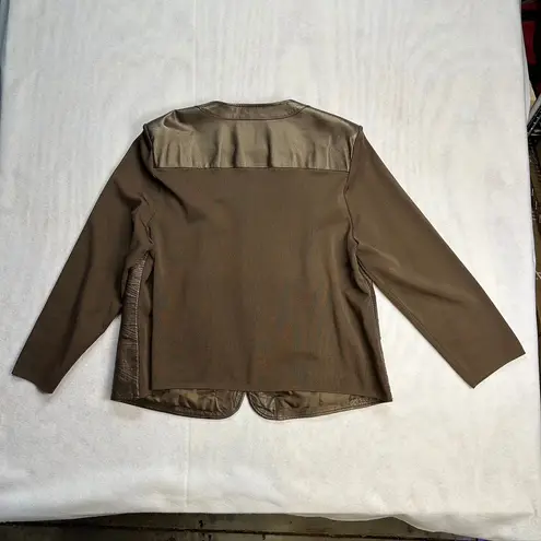 Nygard Collection Women 3X Brown Leather Suede Geometric Jacket Size undefined