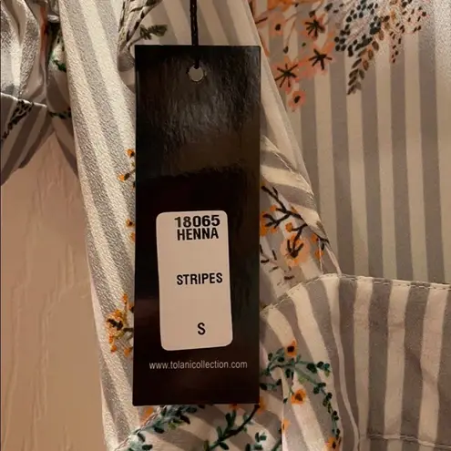 Tolani Silk Floral Striped Henna Romper