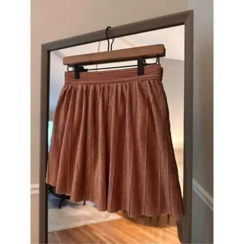 Francesca's  Caitlyn Metallic Mini Pleated Skirt Size Small