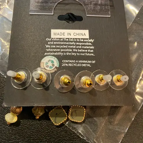 The Sak NWT Earring Set 3 Gold Tone With Beads