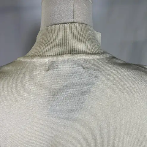 Wool City Ivory White Mock Neck Sweater Viscose Blend Womens Size L New Classic Size L