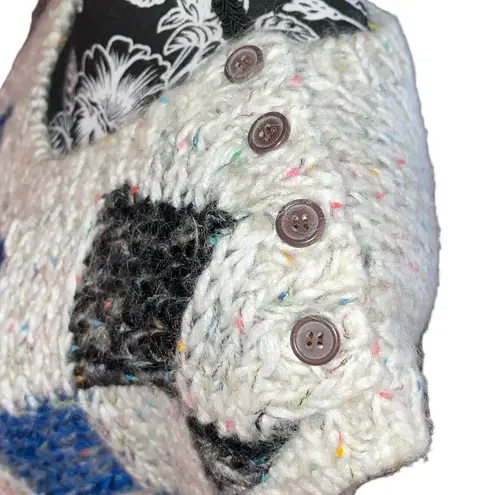 Country Craft Knit Sweater Checkered Multicolor Sweater Vest Black Size L