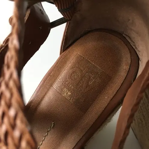 DV Dolce Vita 4" Heel Wedges Sandals Brown Braided Leather Espadrilles S… Brown Size 8.5