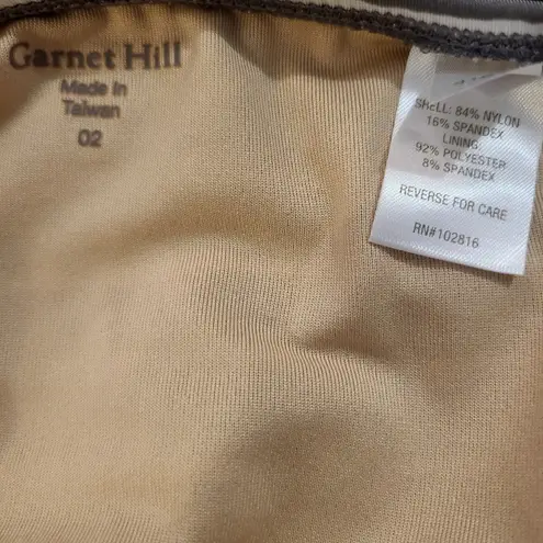 Garnet Hill Womens Ruched Lined Bikini Bottom Gray Striped Size 02