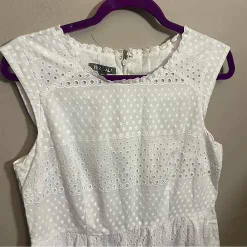 Roz & Ali Eyelet White Dress Size 10
