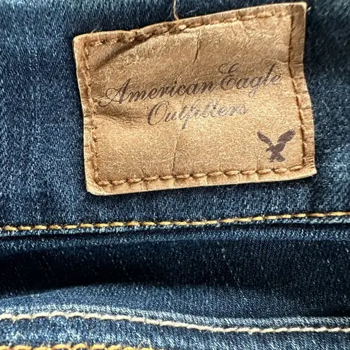 American Eagle Super Stretch Prefaded Dark Wash Artist Denim Jeans Boho Rodeo 10 - Image 4