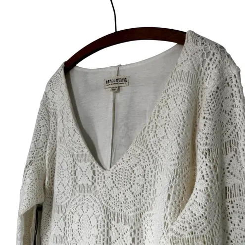 NWT Idyllwind by Miranda Lambert Ivory White Lace Midi Dress with Fringe Sleeves Size XXL