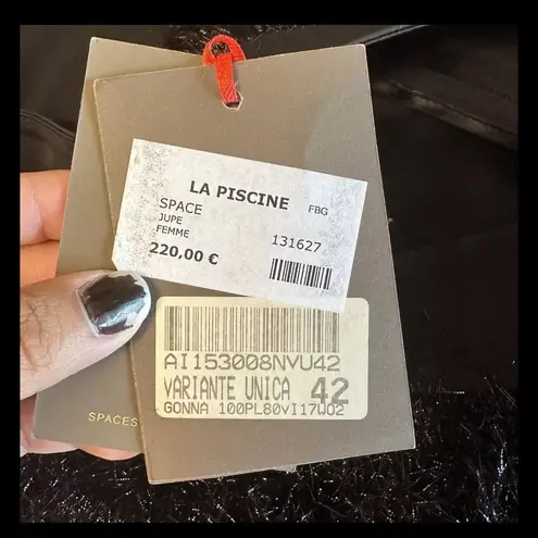 Italian Black Sparkly Tassel Skirt Space Style Concept Couture Swifty Size 42