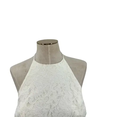 Bardot Teo Lace Mini Dress Halter Open Back White Size US 10
