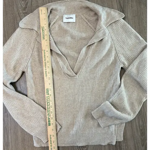 Nanushka Ribbed Collared Deep V