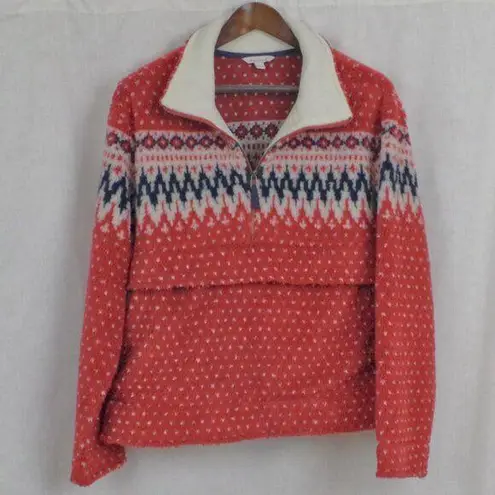 L.L.Bean  Women's Signature Fleece Red Nordic Patterned Large - Image 1