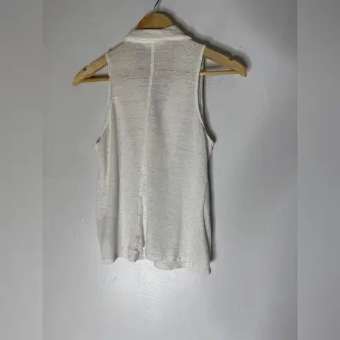 Banana Republic  Linen Sleeveless Collar V Neck Linen‎ Top White Size Small
