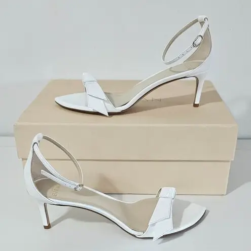 Alexandre Birman Clarita Double 60MM-White Leather Sandals Size Italian 36/US 6