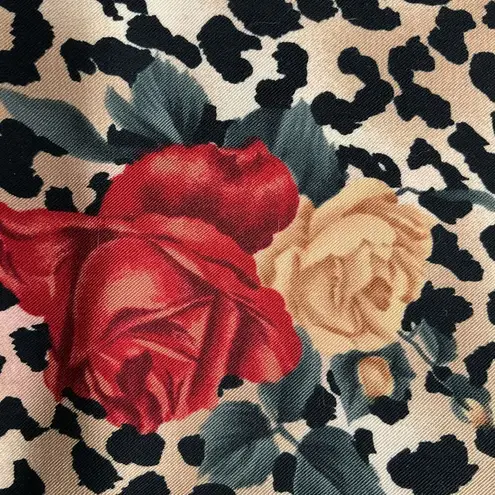 John Roberts Women's Cheetah Floral Print Tank Top Size 8 Light Brown Black