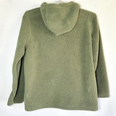 Cabela's Sherpa Fleece Hooded Pullover XL Olive Military Green Kangaroo Pocket
