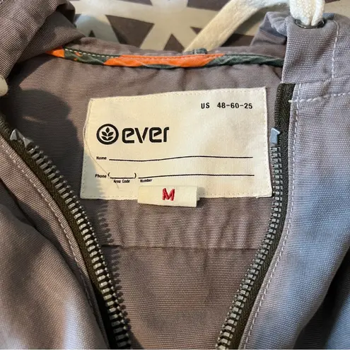 EVER Splendour Drawstring Anorak Jacket Hooded Long Sleeve Casual Relaxed Fit M Gray Size M