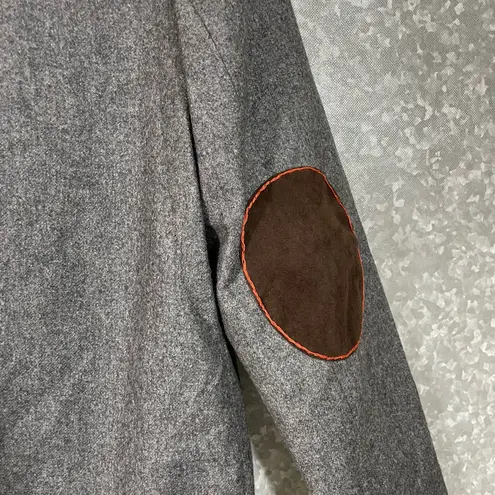 Sag Harbor Petite Women's Gray Academia Blazer Elbow Patches - Size 8P - Wool