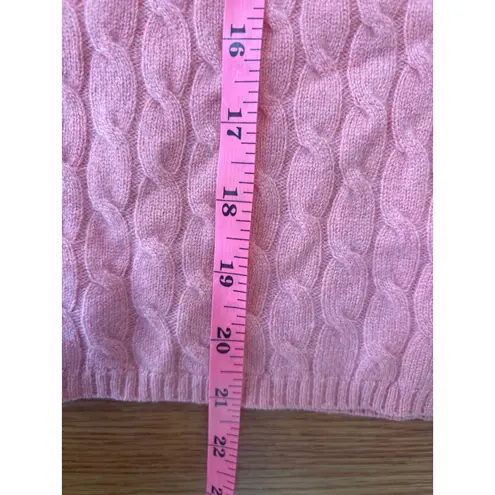 LXRI Cashmere Coral Cable Knit V Neck Sweater Long Sleeve Women's PL Pink Size undefined