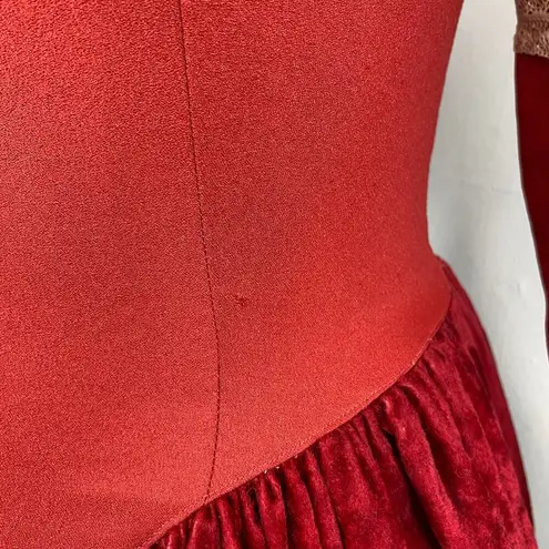 Vintage Victorian Red Velvet Gown Medieval Renaissance Dress XS