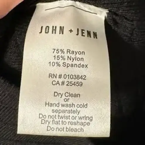 John + Jenn NWOT Revolve Sheer Short Sleeves Ribbed Bodycon Mini Dress SP Black