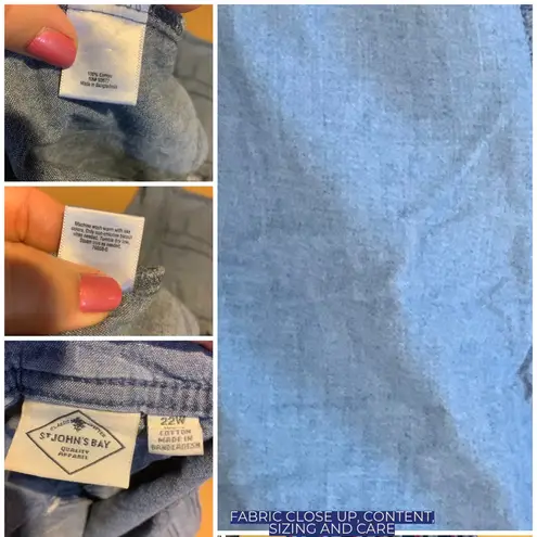 Coldwater Creek BLUE CHAMBRAY COTTON SHORTS (22W)