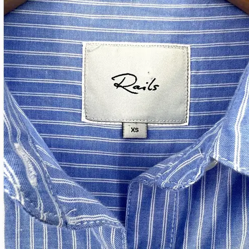 Rails | XS | Lizzi Shirt Ruffle Sleeve Poplin Blue White Stripes Button up Top - Image 8