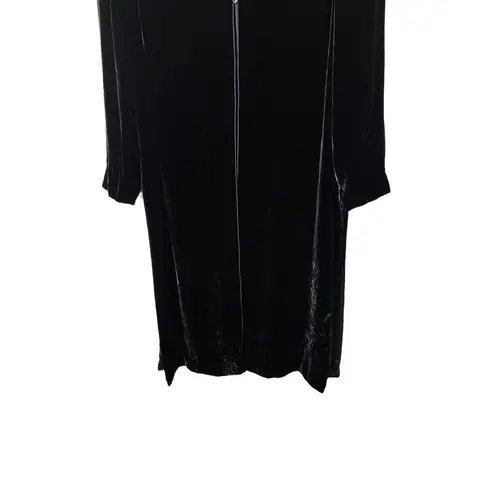 Worth Vintage 90s Black Long Midi Velvet OpenFront Duster Jacket Size 6