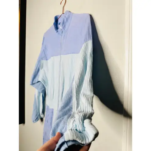 PARADISED Blue 100% Cotton Long Sleeve Tracksuit Kelsey Jumpsuit Size Medium