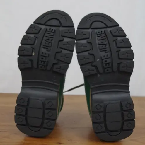 Pepe Jeans Ladies' London Green Leather Ankle Boots US 8 EU 38