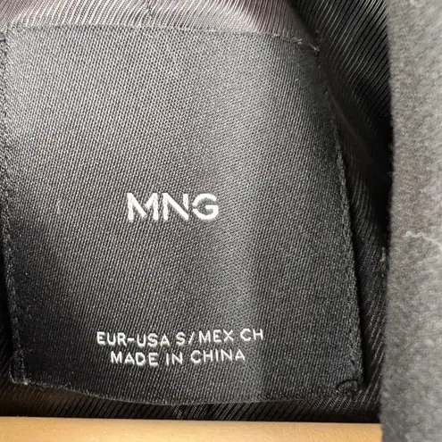 MNG Women Black Sleeveless Lapel Blazer Vest Oversized Size S