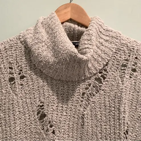 EXPRESS  2016 Distressed Oversized High Low Hem Turtleneck Sweater XS