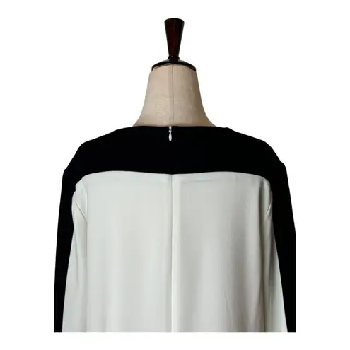 Of Mercer Dress Women 8 Ivory Black Long Sleeve Colorblock Stanton Mini Shift