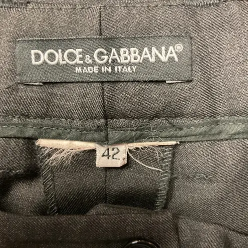 Dolce & Gabbana Women's Pleated Mid Rise Straight Leg Pants Size 42 / US 6