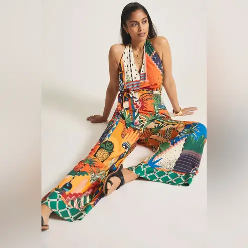 Farm Rio x Anthropologie Halter Jumpsuit, Size Large