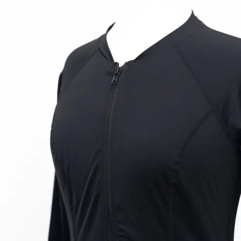 Sea Level Swim. Zip Long Sleeve Rashguard Top. Black Size 10