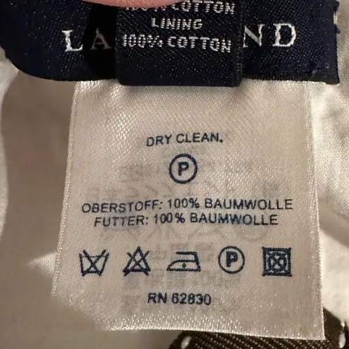 Lands End skirt white brown floral embroidered