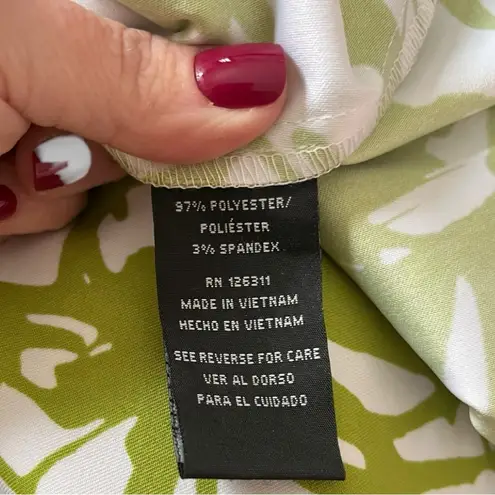 Ronni Nicole Green And White Abstract Sleeveless Sheath Dress Size 6 | EUC